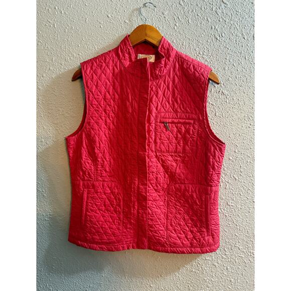 Talbots Womens Red/Pink Quilted Vest Size Medium - Picture 1 of 7